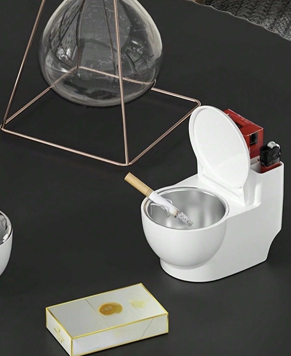 AshEase - Toilet Shaped Multi-Function Ashtray